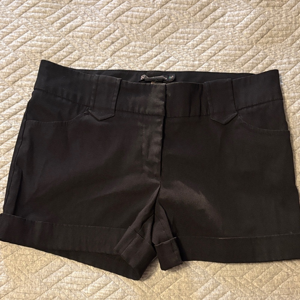 Tailored Black Cuffed Women's Shorts